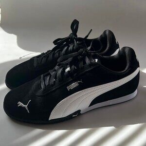 PUMA WOMEN'S BELLA DONNA FLEUR SHOES BLACK WHITE SILVER SZ 7 NEW IN BOX - NO LID